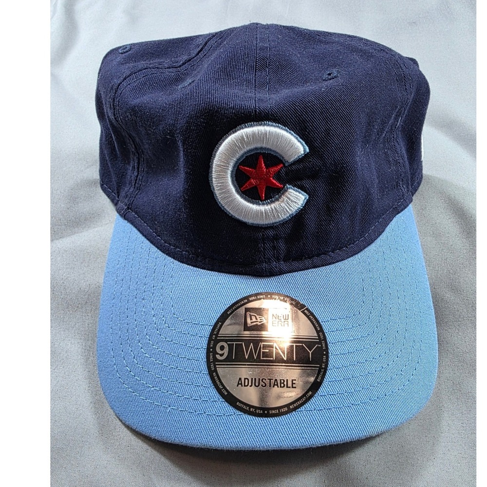 New Era Chicago Cubs Hat Mens OSFM Navy Blue City Connect 9TWENTY Adjustable Cap